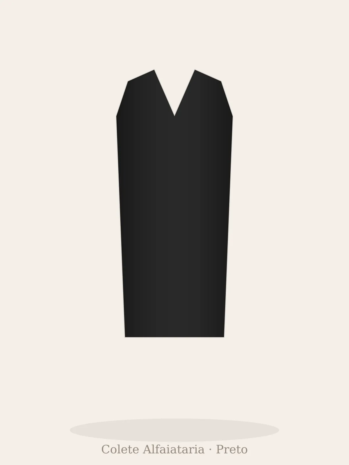 Colete Alfaiataria Valentina Preto — vista 1