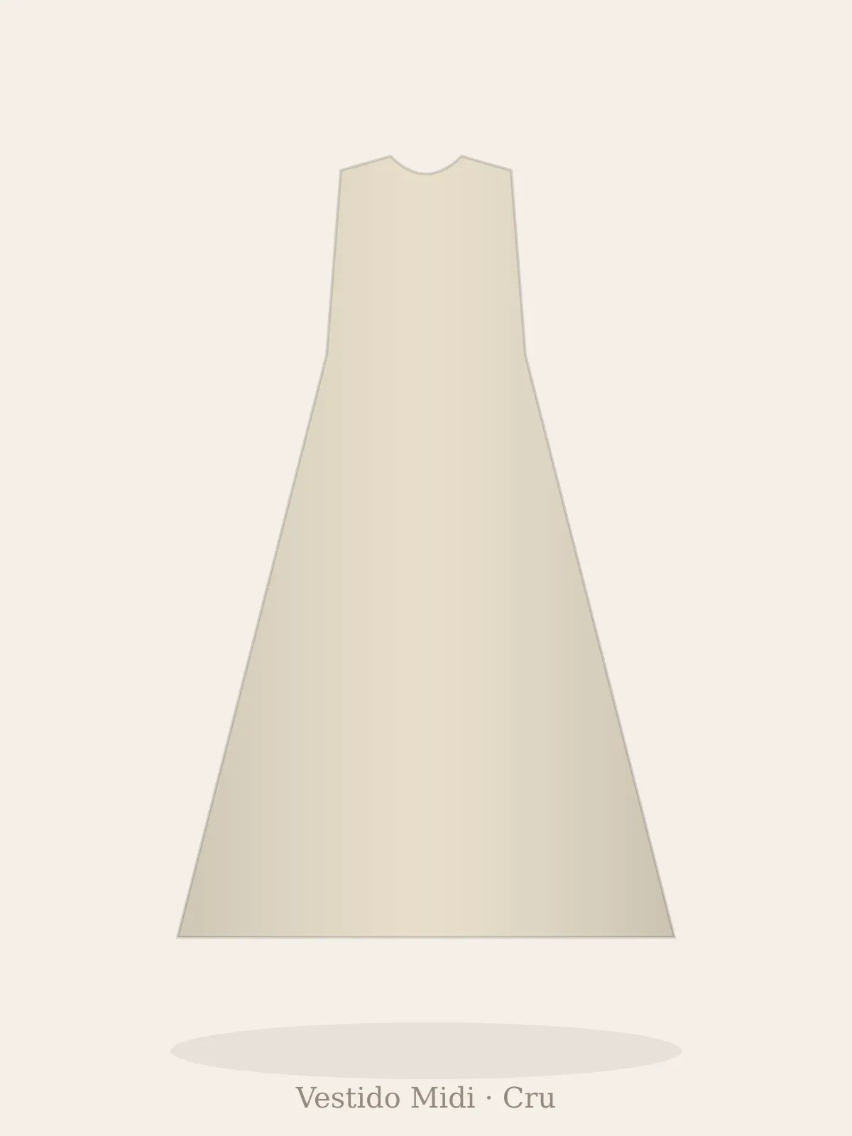 Vestido Midi de Linho Celeste Cru — vista 1
